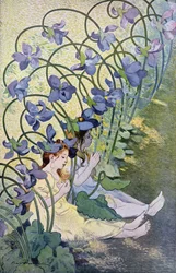 Die Veilchen, lebhafte Blumen, 1897
